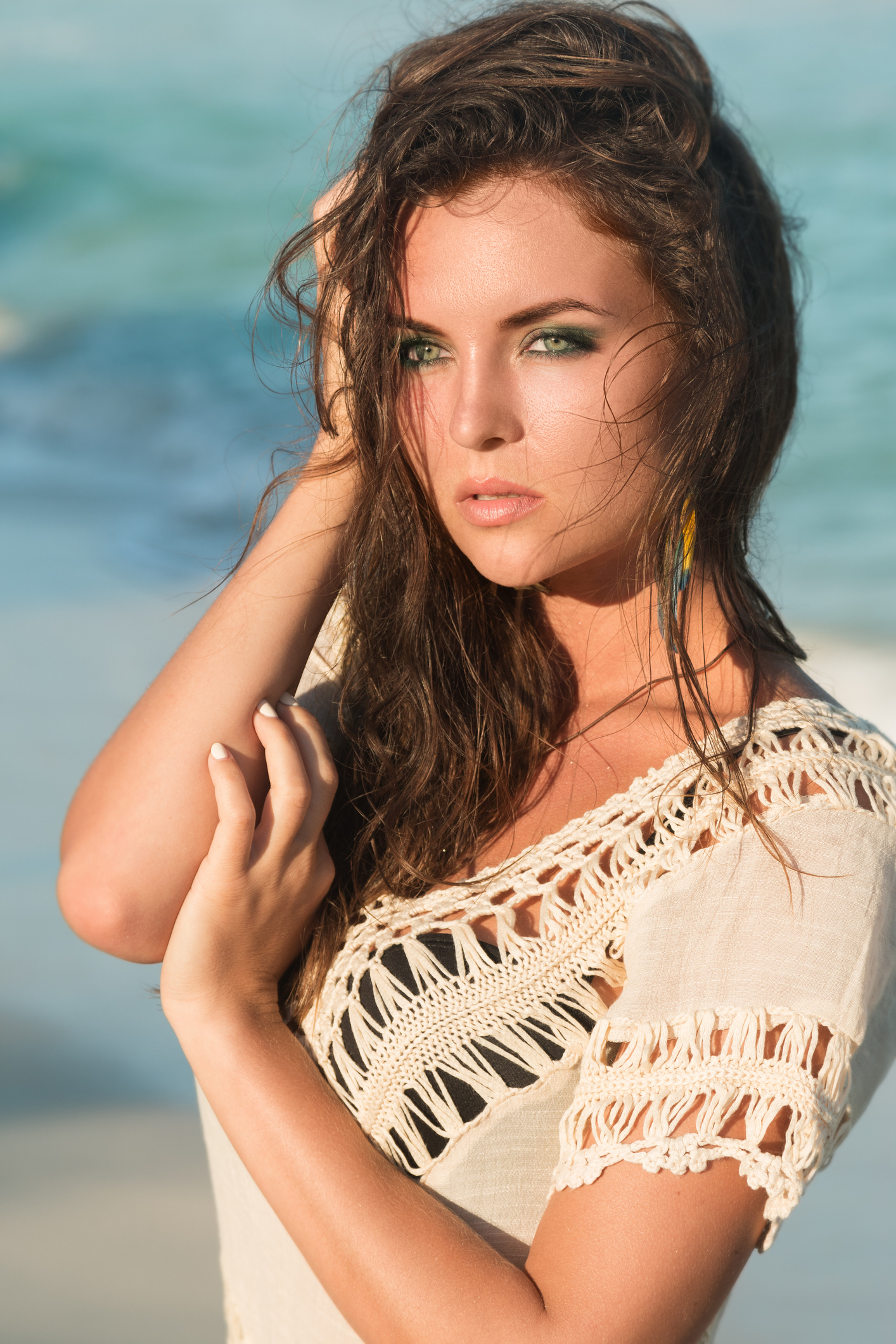 Beautiful woman on the beach Breast Revision in Greenville, SC